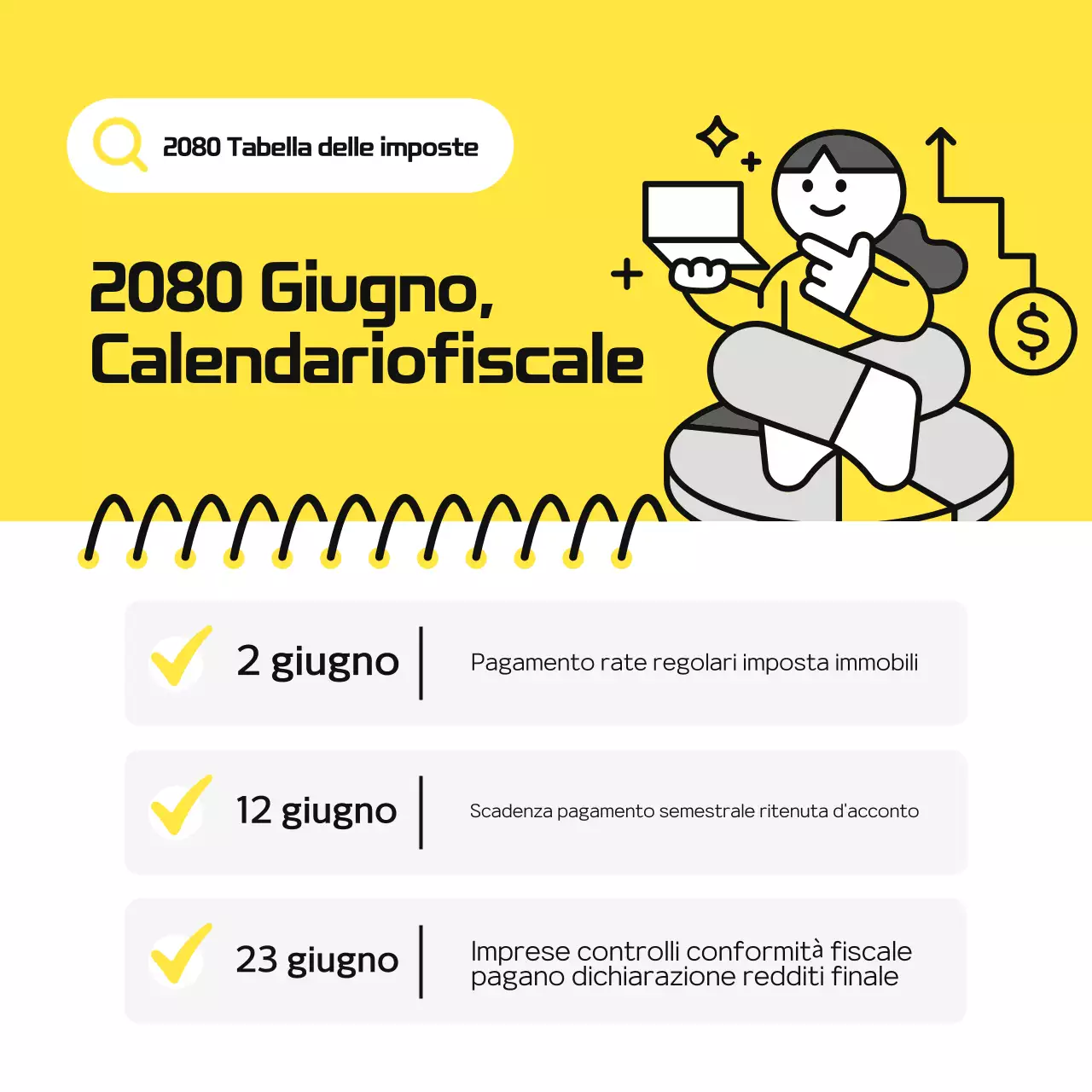 Guida al calendario fiscale giallo semplice