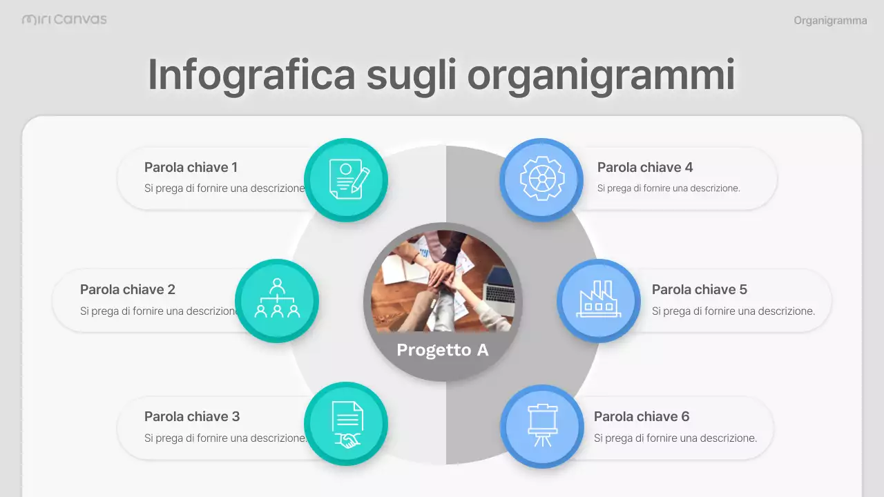 layout dell'organigramma aziendale moderno e grigio