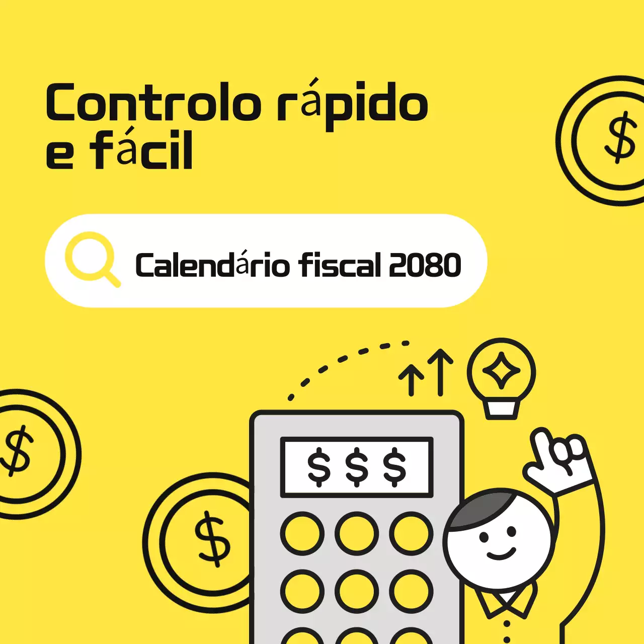 Guia do calendário fiscal simples amarelo