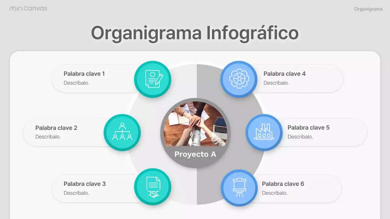 organigrama de empresa moderno gris