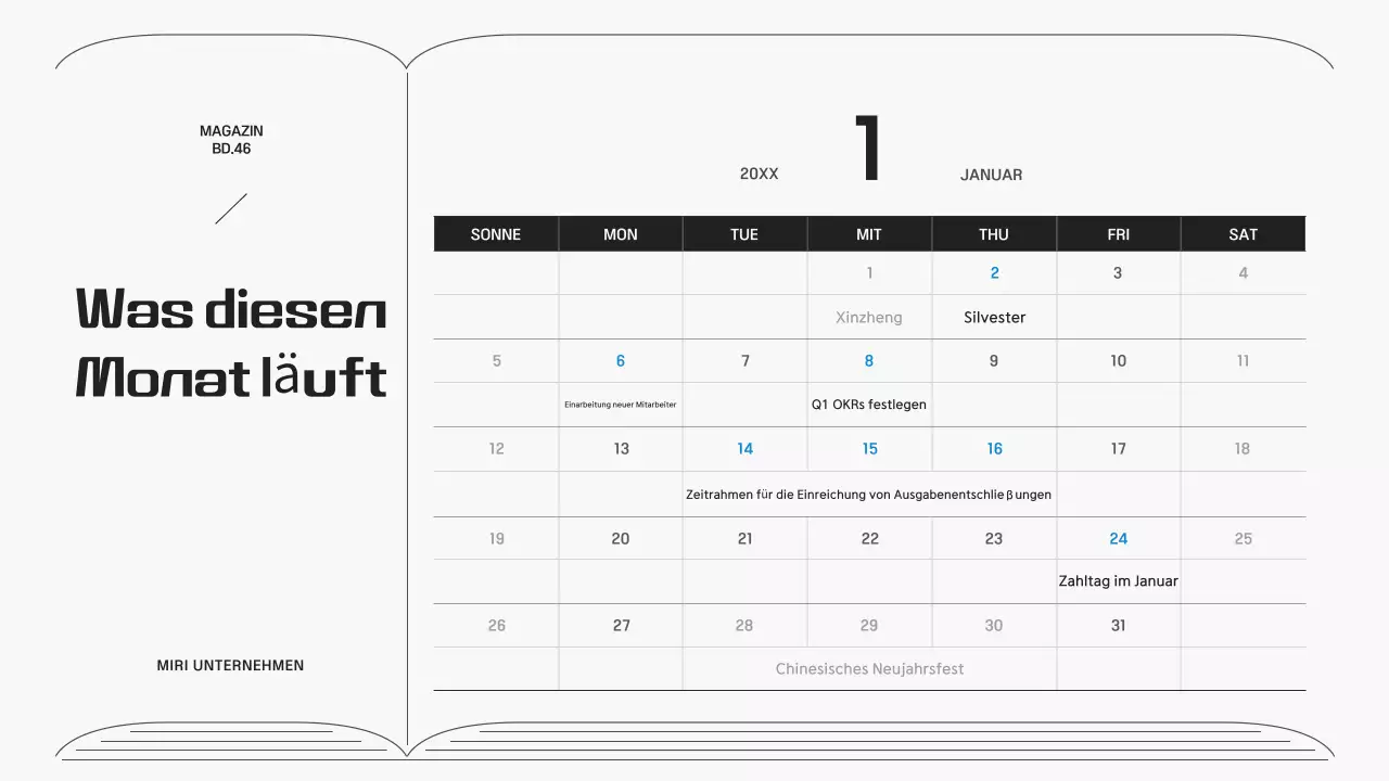 Corporate Newsletter in einem grauen, einfachen Linienrahmen