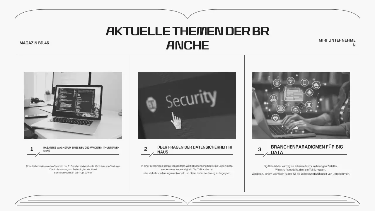 Corporate Newsletter in einem grauen, einfachen Linienrahmen