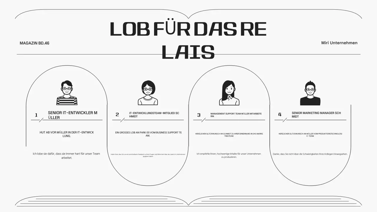 Corporate Newsletter in einem grauen, einfachen Linienrahmen