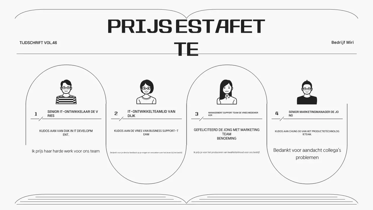 Bedrijfsnieuwsbrief in een grijs, eenvoudig lijnkader