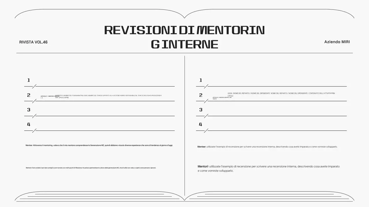 Newsletter aziendale in una cornice grigia dalle linee semplici