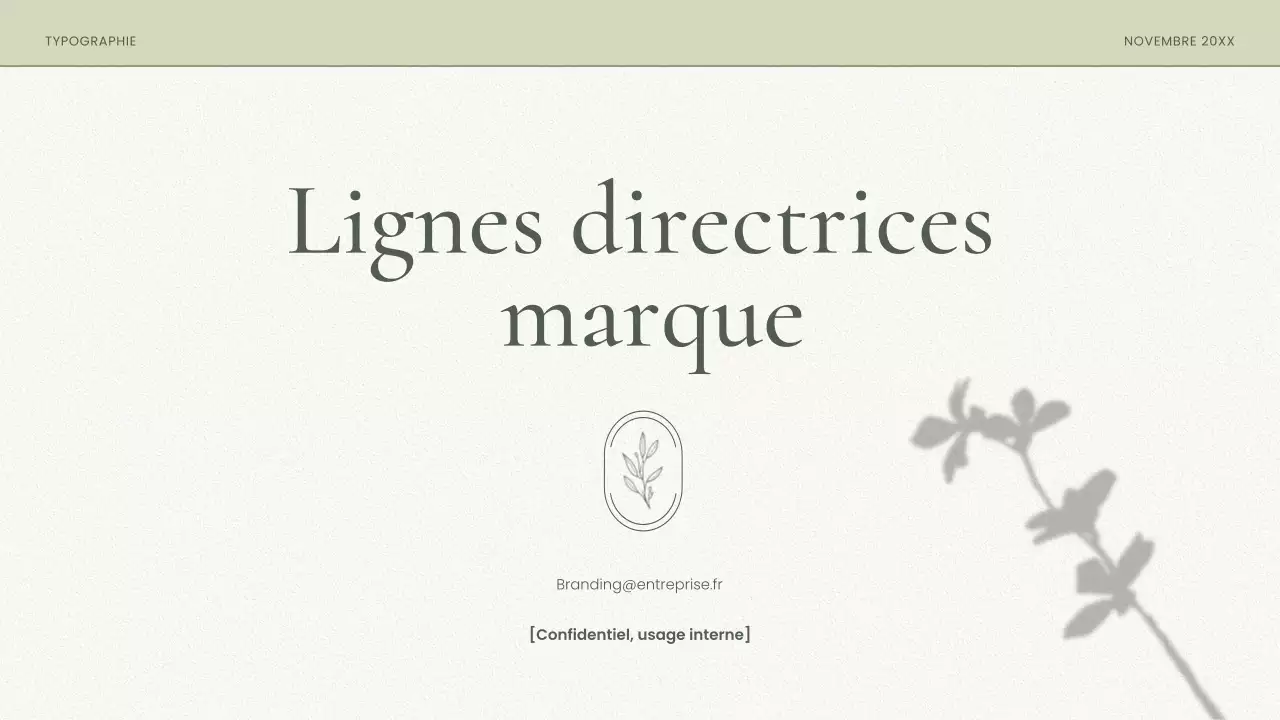 ligne directrice de la marque sage minimaliste