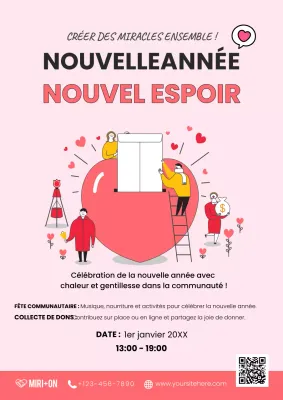 invitation à un événement communautaire rose moderne