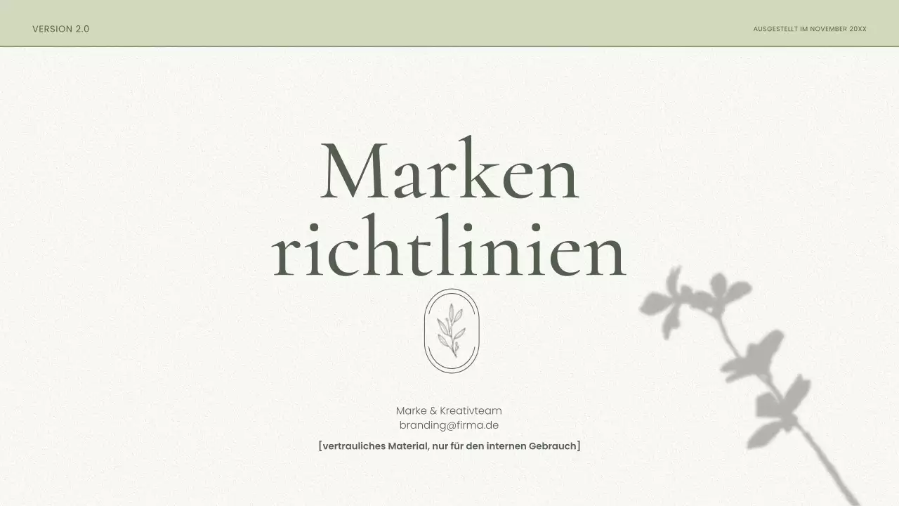 Minimalistischer Markenleitfaden von Sage