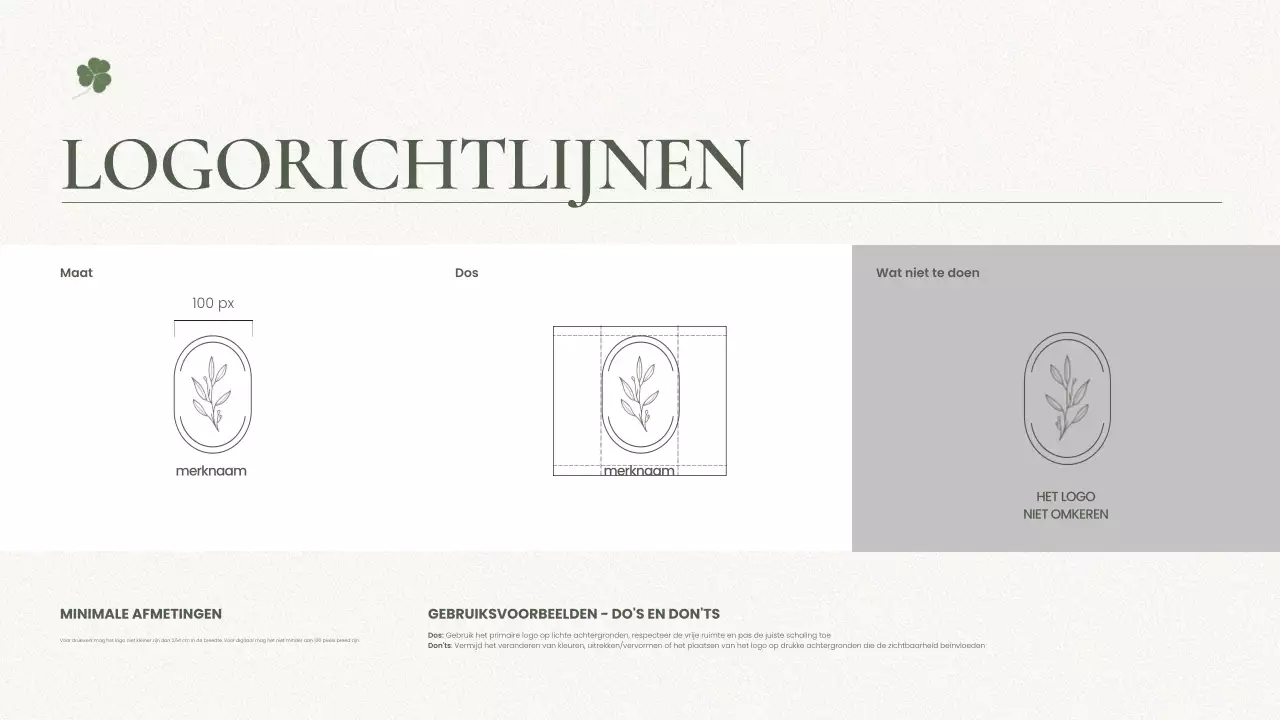 sage minimalistische merkrichtlijn