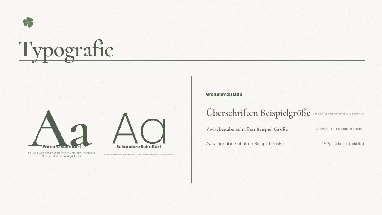 Minimalistischer Markenleitfaden von Sage