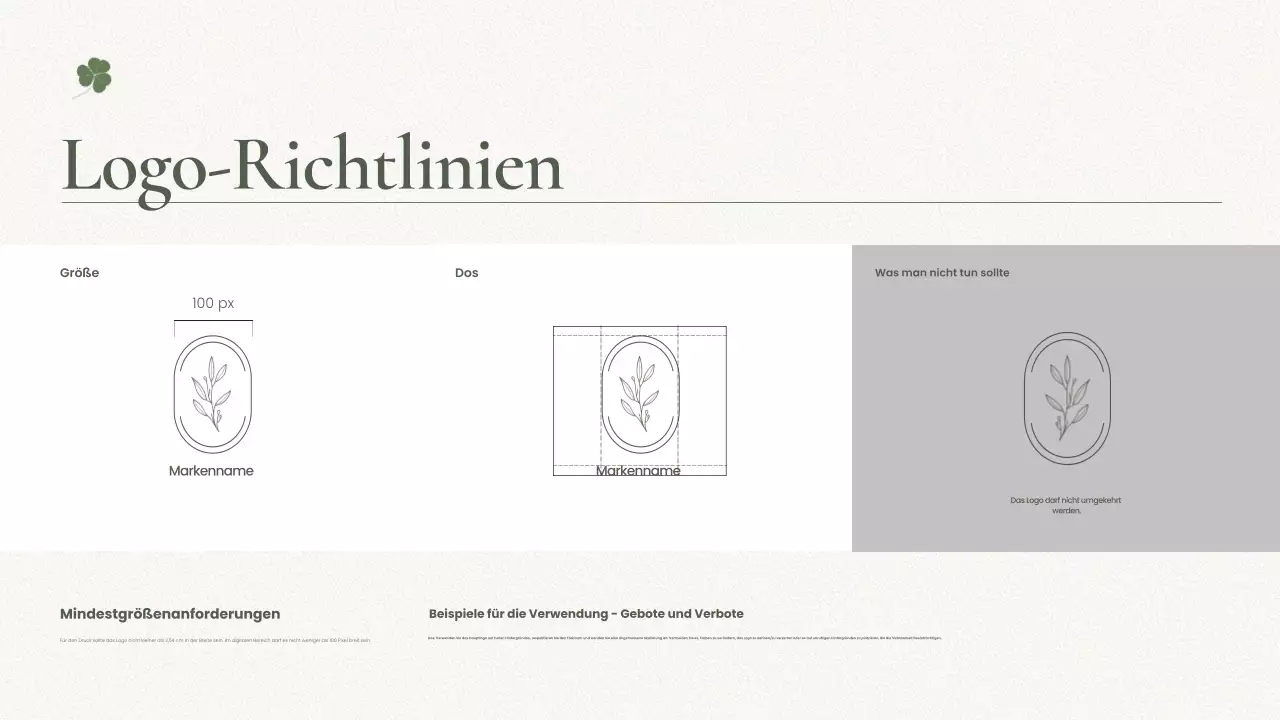 Minimalistischer Markenleitfaden von Sage