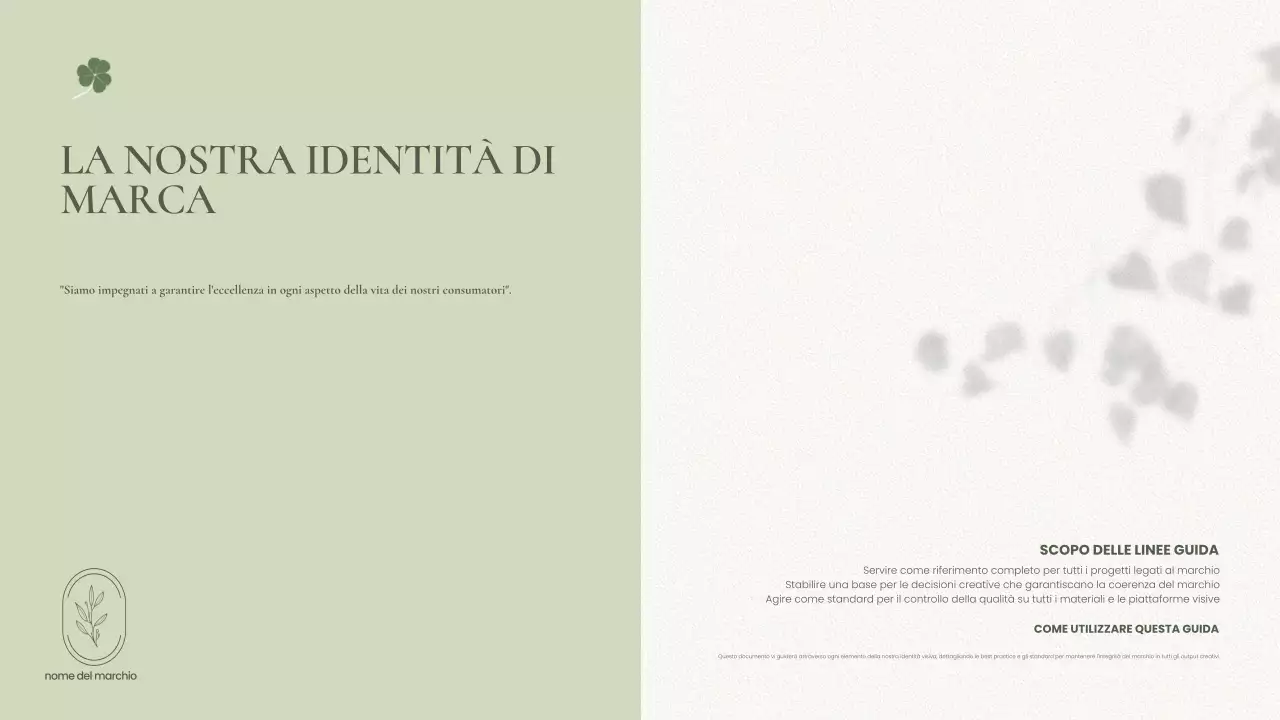 linea guida del marchio minimalista sage