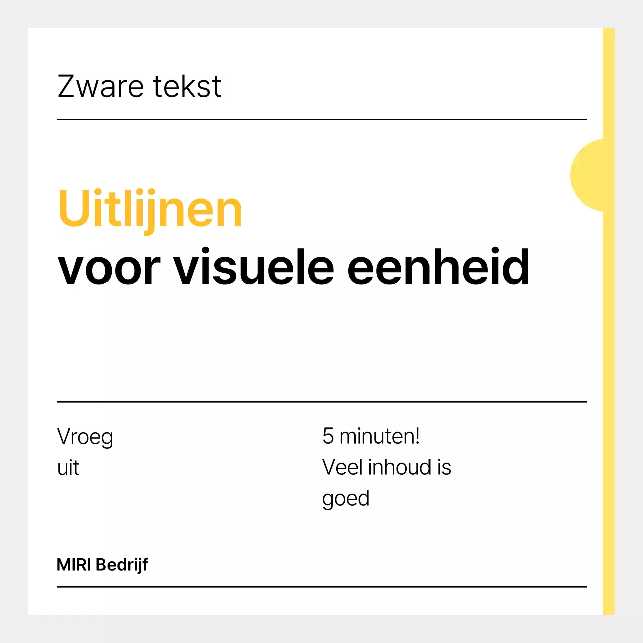 Gele eenvoudige nieuwsadvertentie