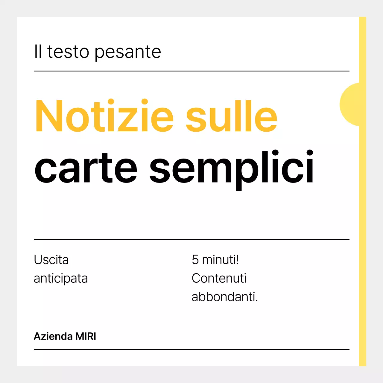 Giallo Semplice annuncio di notizie