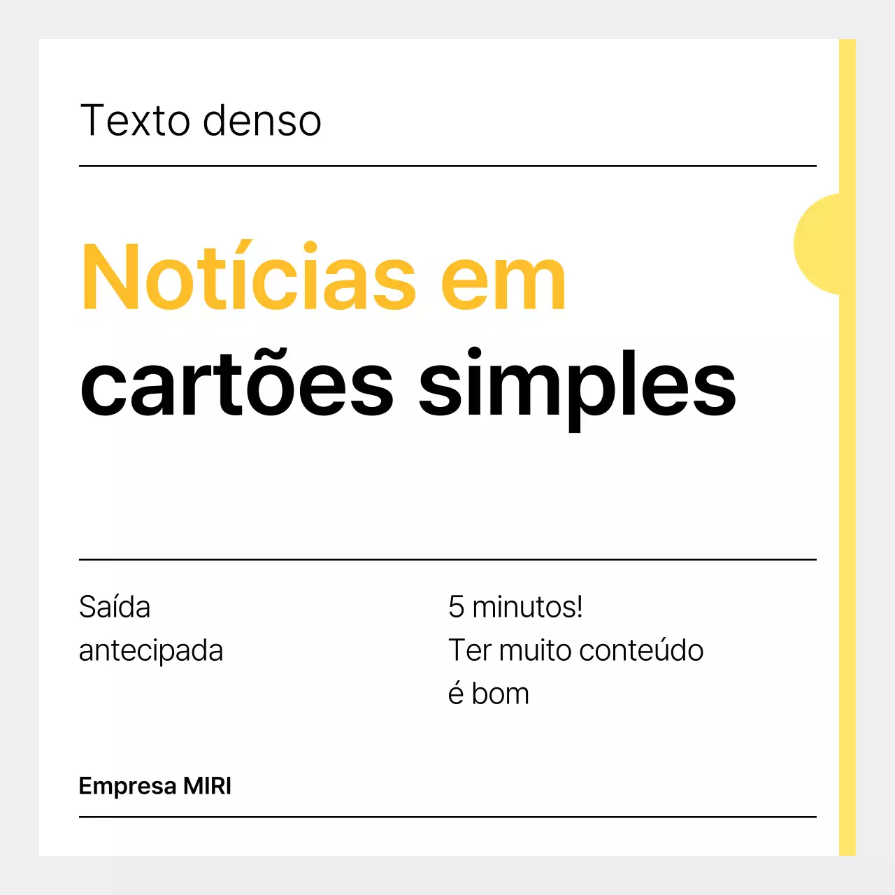 Anúncio de notícias simples amarelo