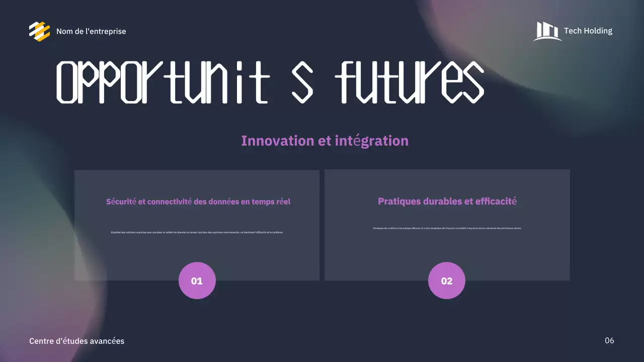 présentation de la conférence blue modern