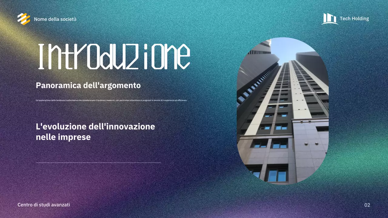 presentazione della conferenza blue modern