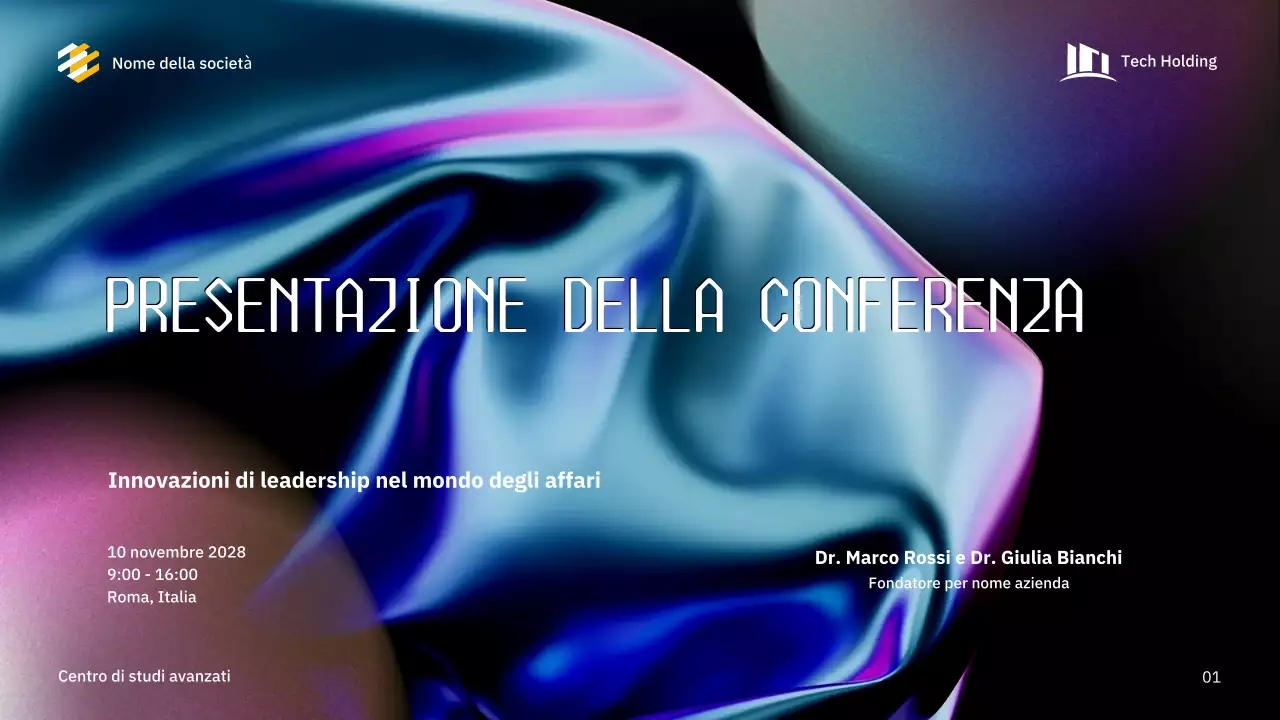 presentazione della conferenza blue modern
