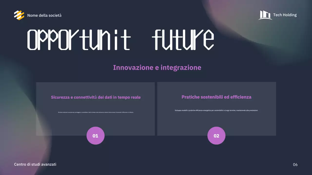 presentazione della conferenza blue modern