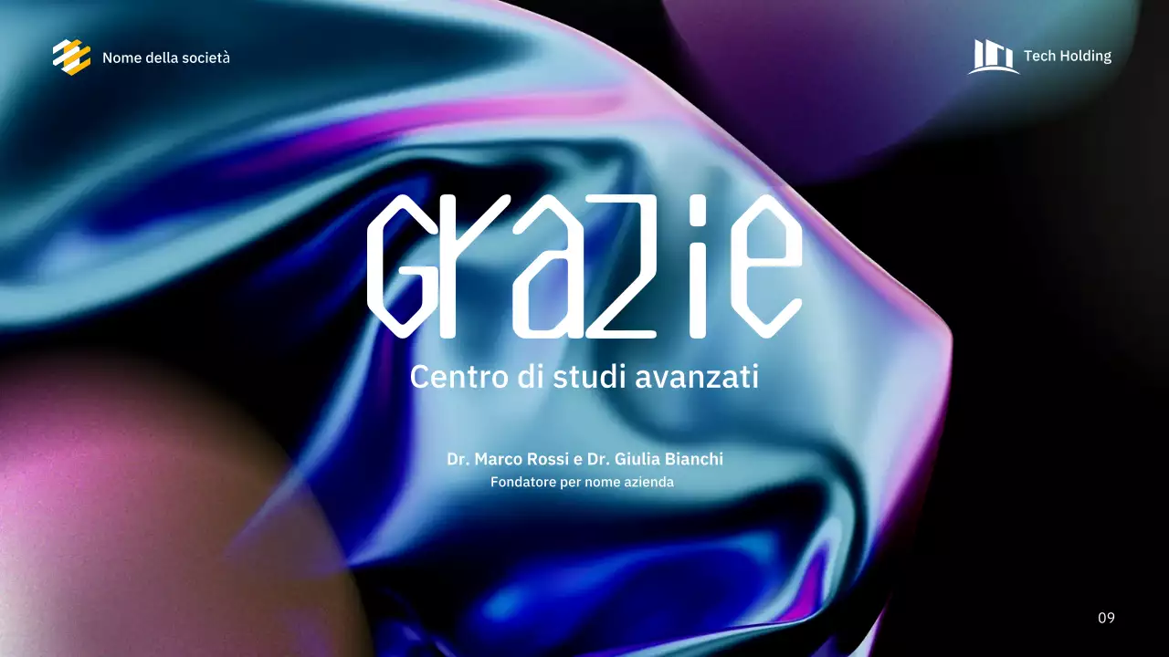 presentazione della conferenza blue modern