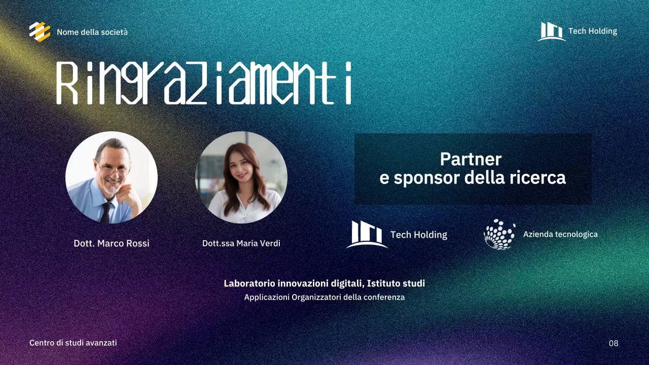 presentazione della conferenza blue modern