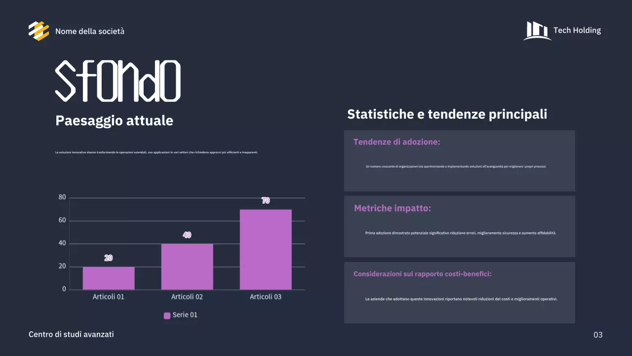 presentazione della conferenza blue modern