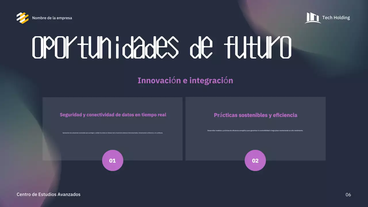 presentación de la conferencia blue modern