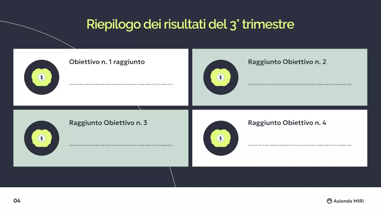 Grigio scuro Verde Moderno Rapporto d'affari Presentazione