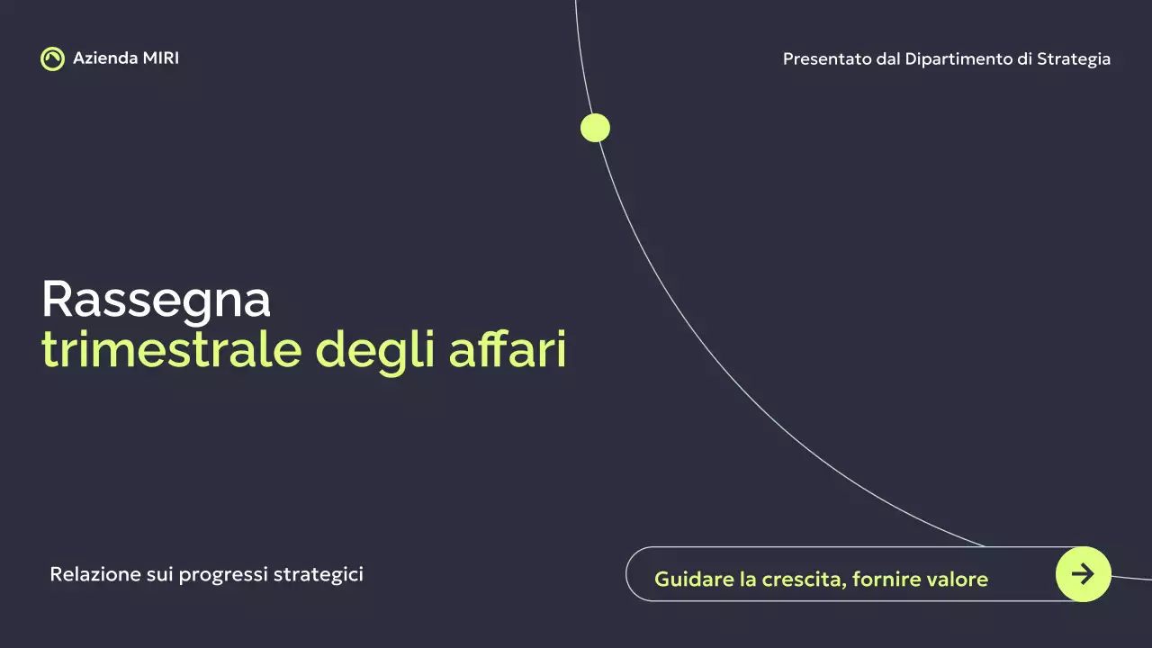 Grigio scuro Verde Moderno Rapporto d'affari Presentazione