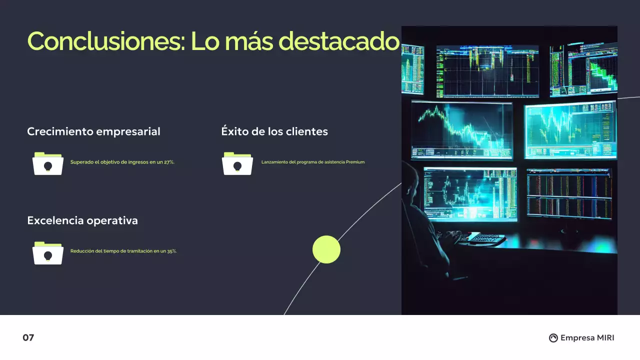 Gris Oscuro Verde Moderno Presentación de Informe Empresarial