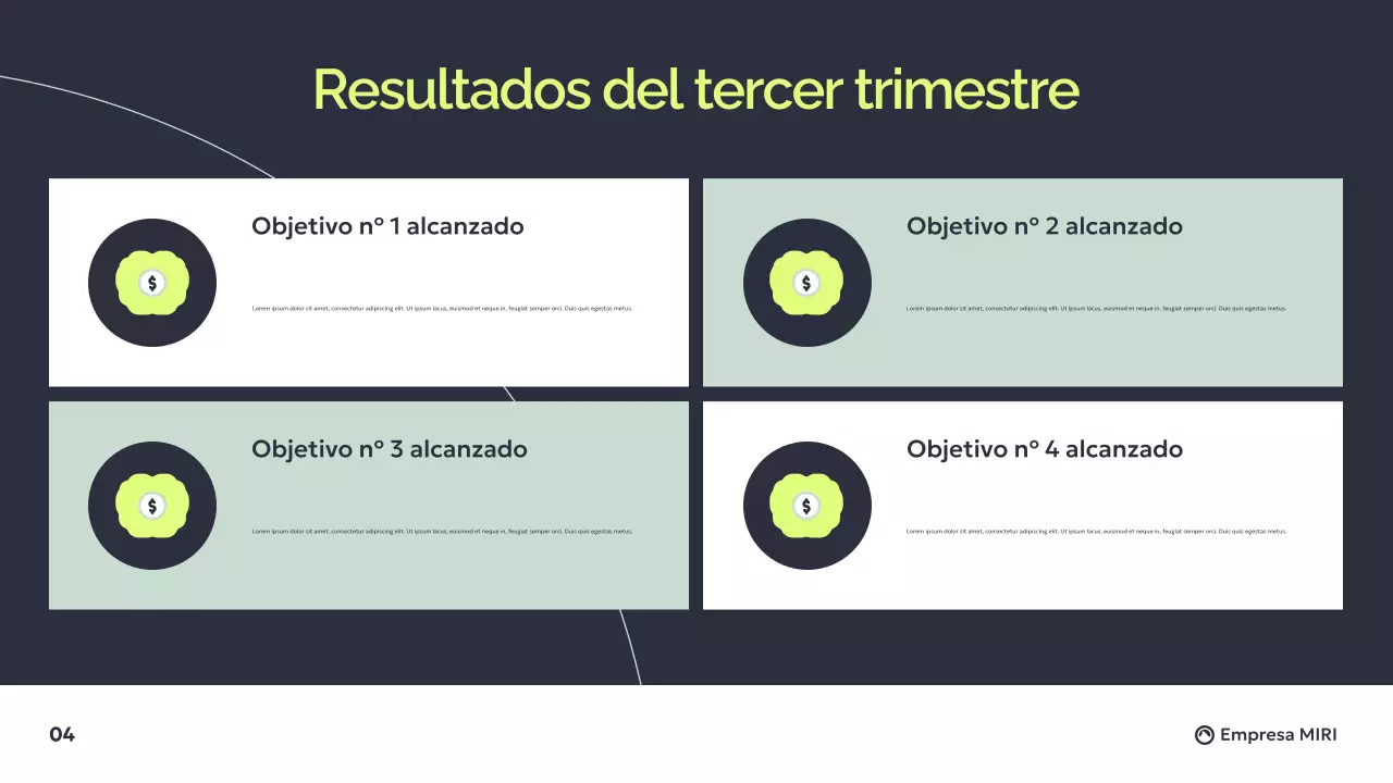 Gris Oscuro Verde Moderno Presentación de Informe Empresarial