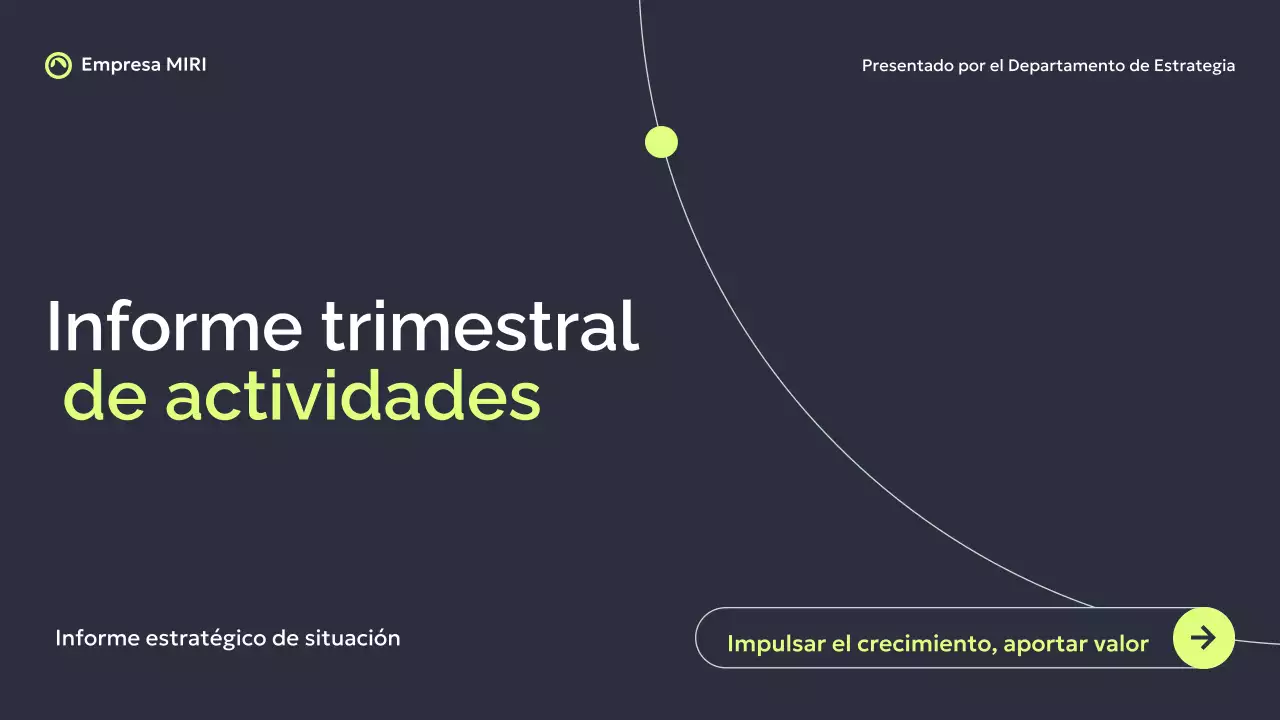 Gris Oscuro Verde Moderno Presentación de Informe Empresarial