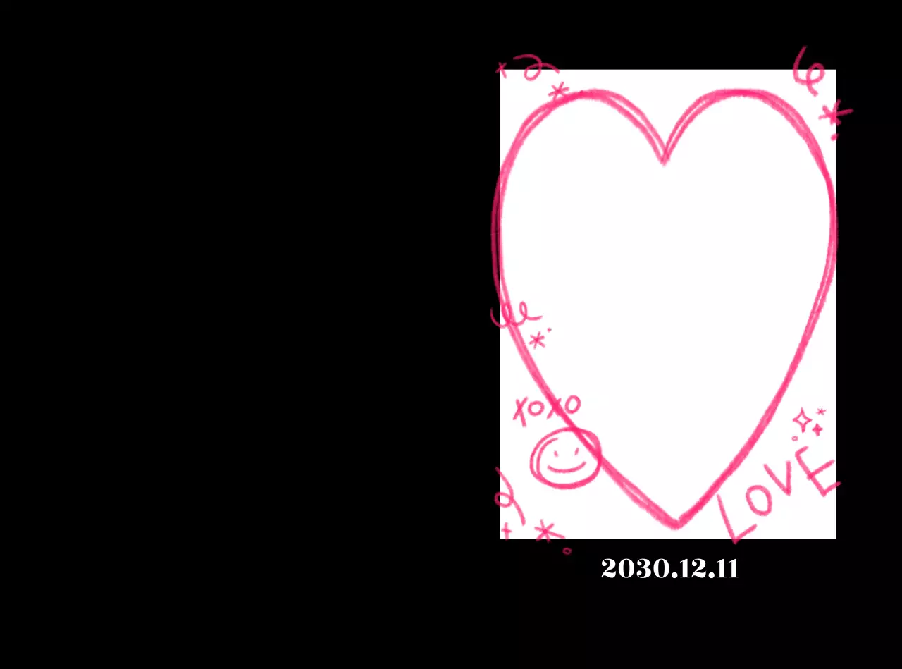 핫핑크 심플 기념 포토프레임