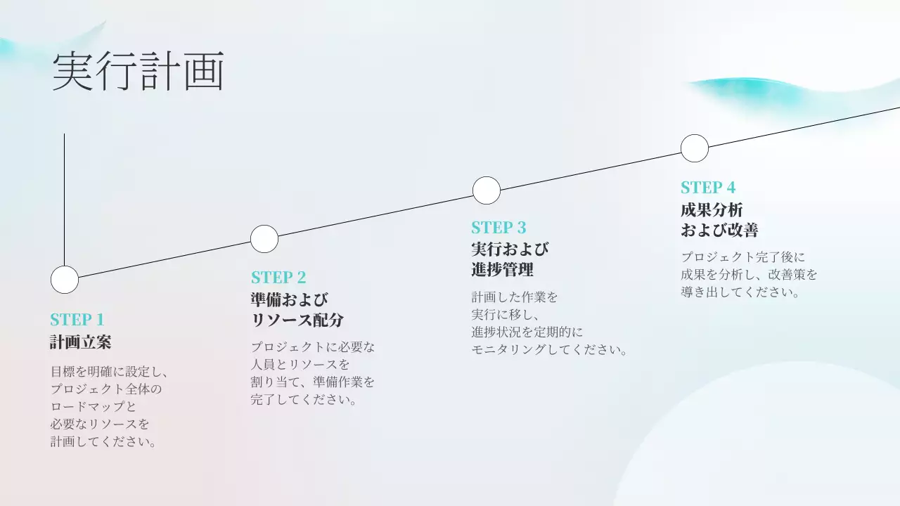 水色 シンプル ビジネス 計画書 プレゼンテーション