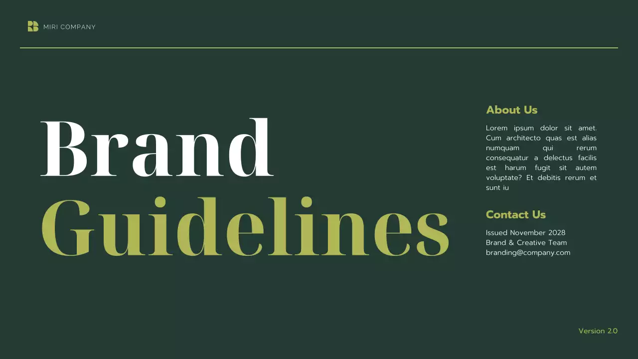 Green Professional Brand Guideline Presentation