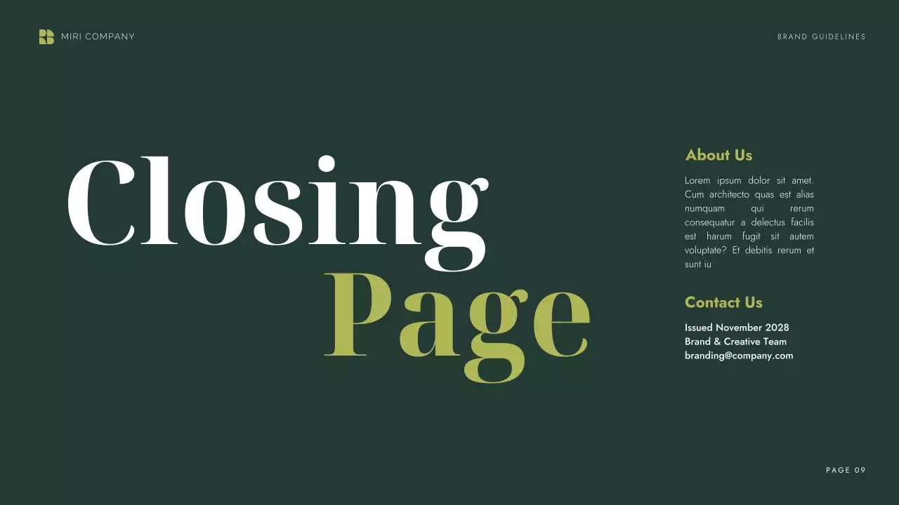 Green Professional Brand Guideline Presentation