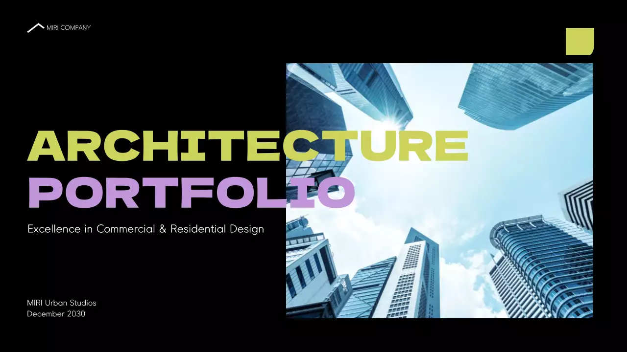 Black Modern Architecture Portfolio Presentation