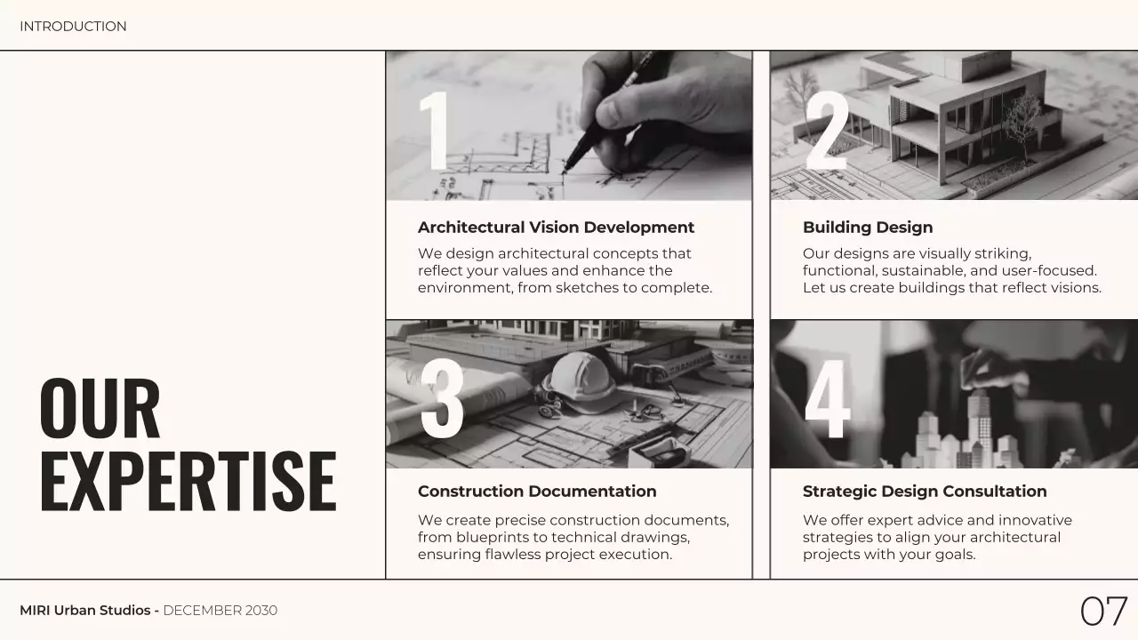 Black Modern Architecture Portfolio Presentation