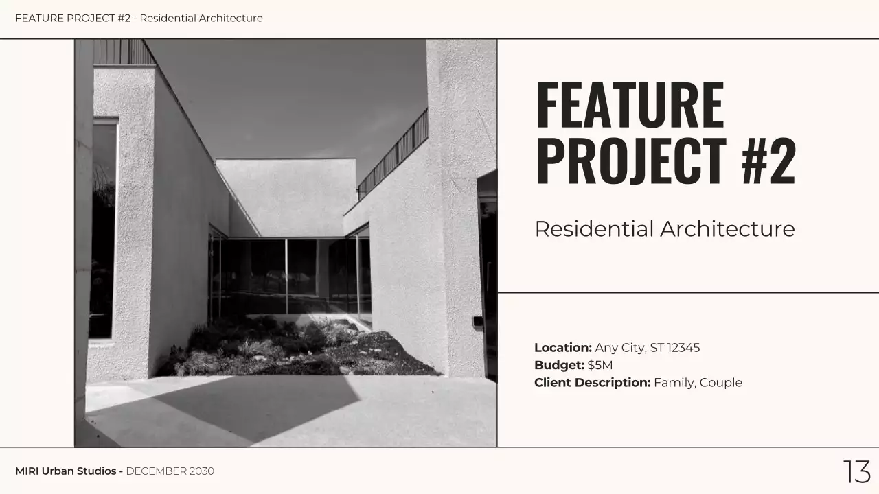 Black Modern Architecture Portfolio Presentation