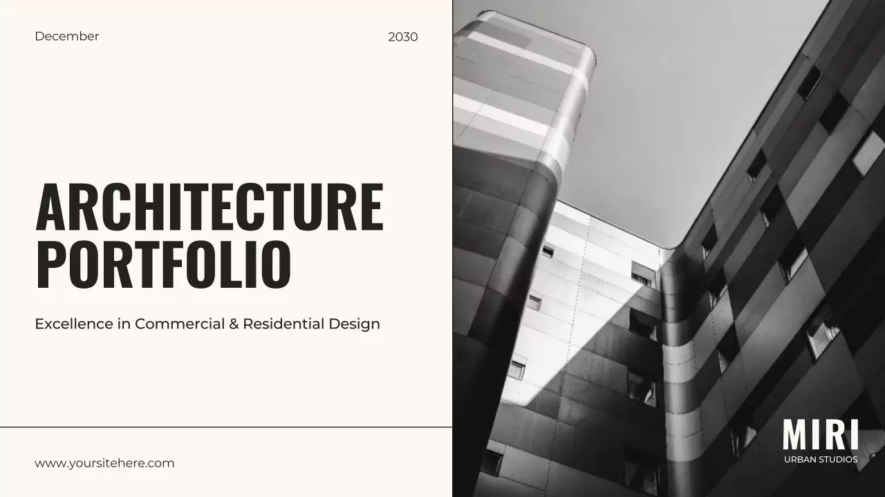 Black Modern Architecture Portfolio Presentation