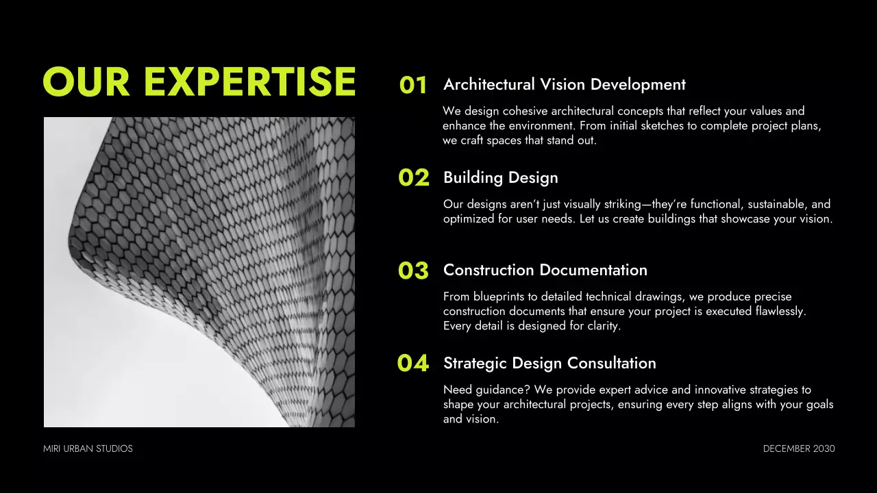 Neon Modern Architecture Portfolio Presentation