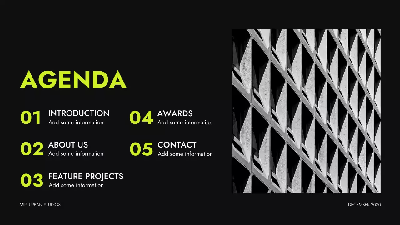 Neon Modern Architecture Portfolio Presentation