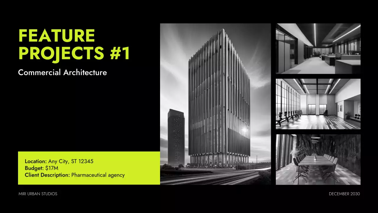 Neon Modern Architecture Portfolio Presentation
