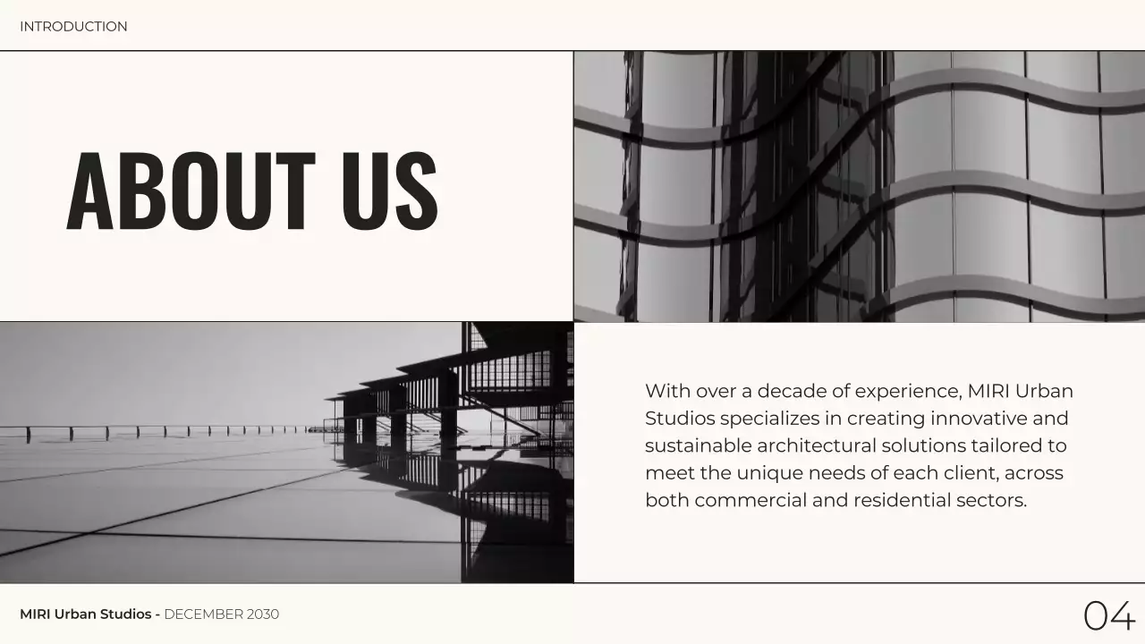 Black Modern Architecture Portfolio Presentation