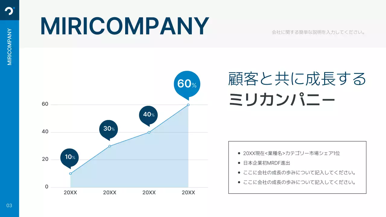 青 モダン 会社 説明会 プレゼンテーション