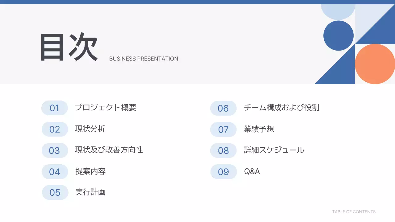 青 シンプル ビジネス 提案書 プレゼンテーション