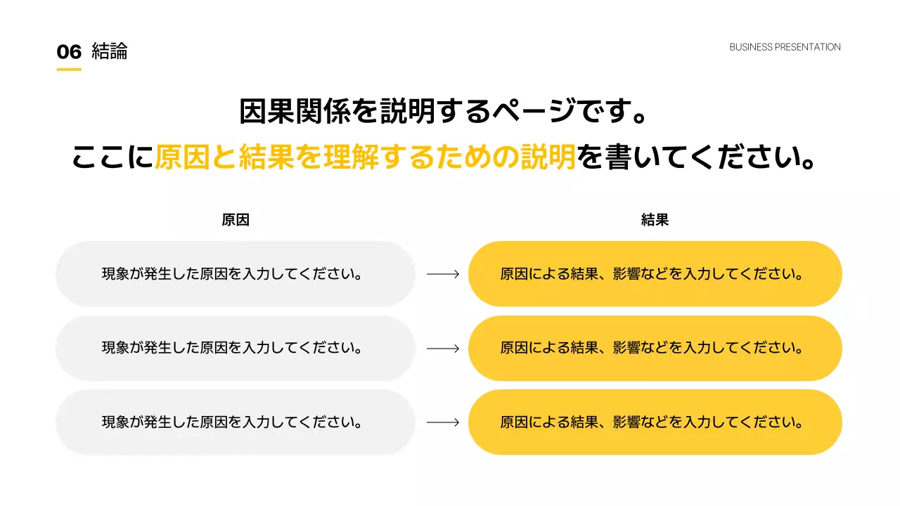黄色 シンプル ビジネス プレゼンテーション