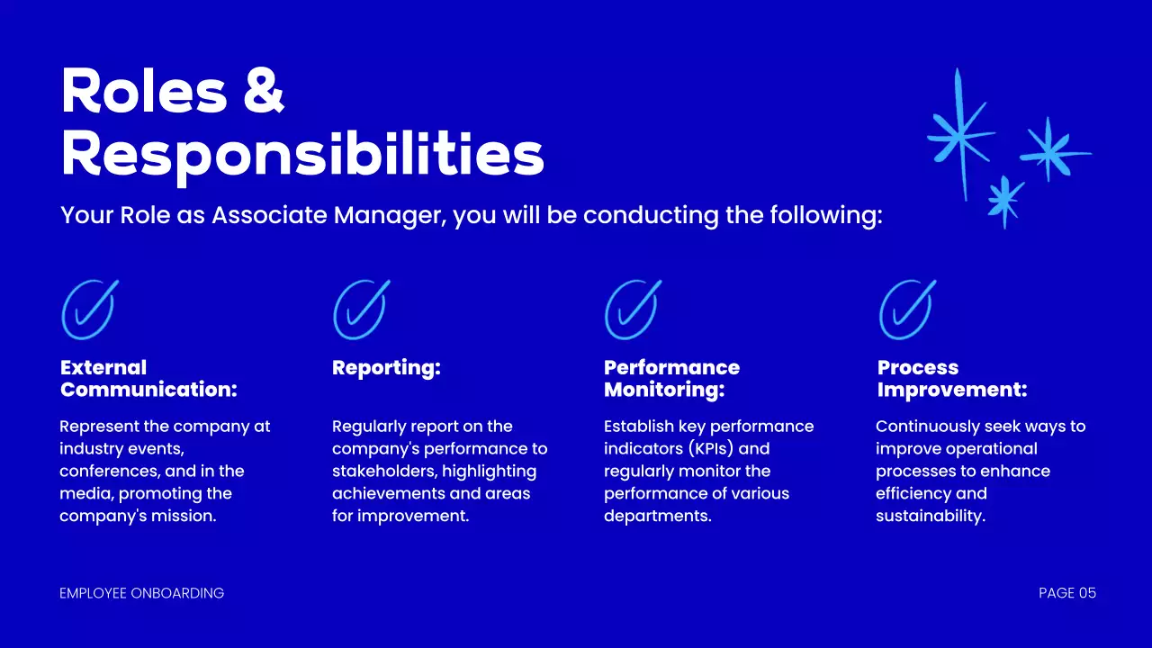 Blue Modern Employee Guide Presentation