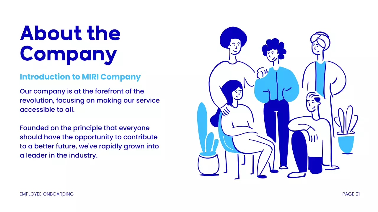 Blue Modern Employee Guide Presentation