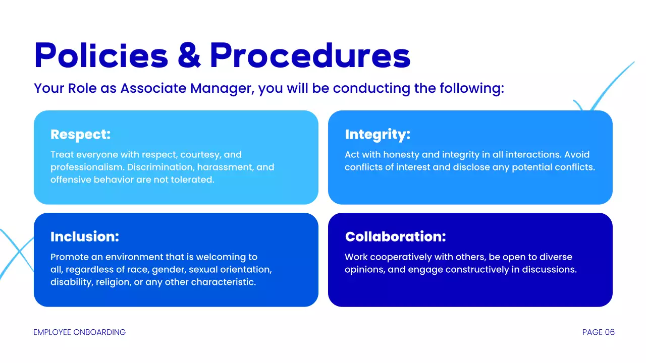 Blue Modern Employee Guide Presentation